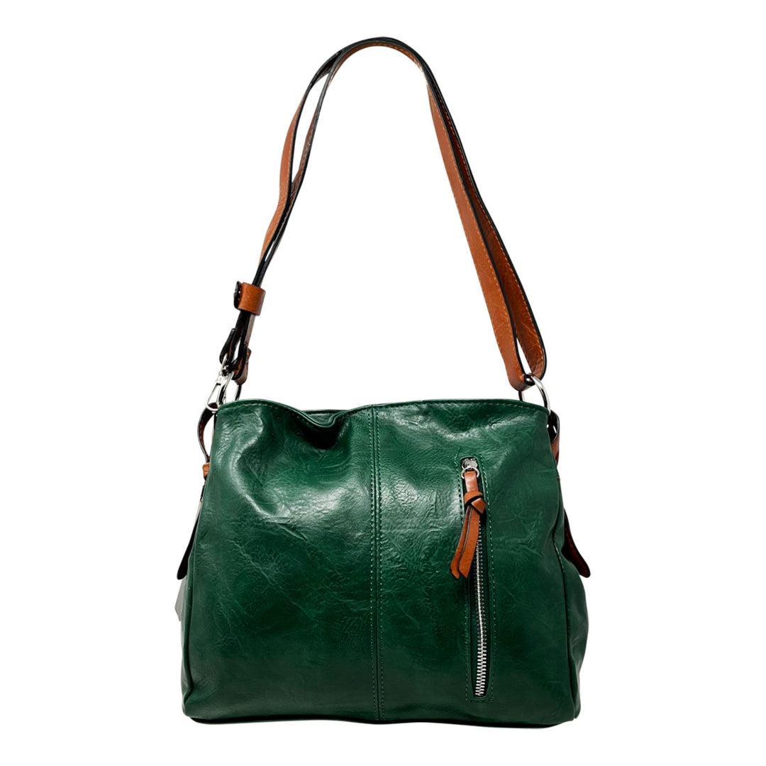 Due-Compartments Zipped Shoulder/Crossbody Bag