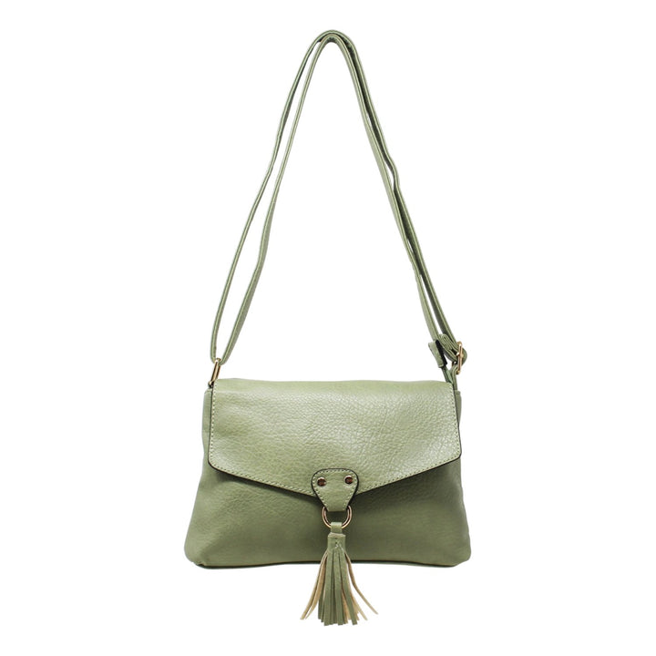 Small Pure Colour Crossbody with Front Tassel