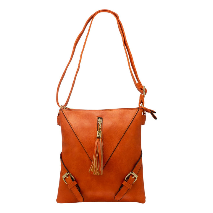 V-Shaped Front Tassel Crossbody