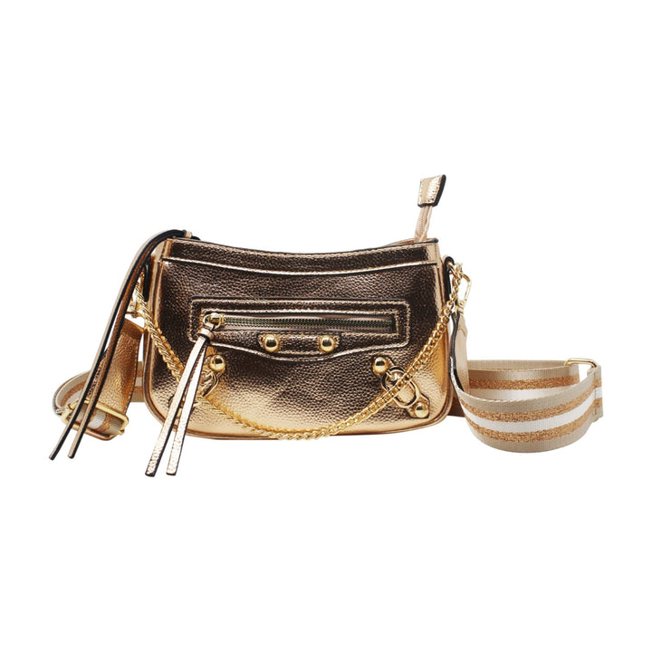 Trendy Crossbody Bag with Metallic Luster