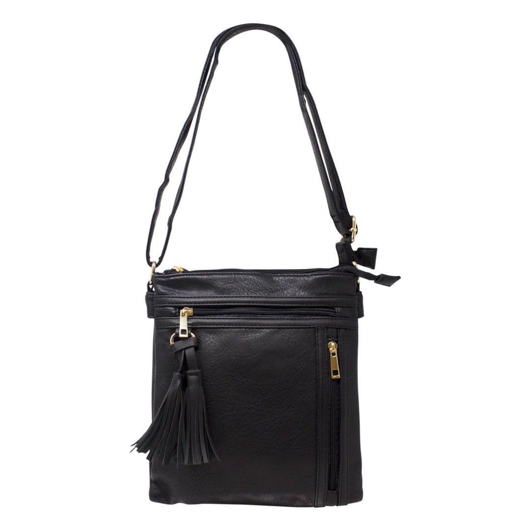 Crossbody Bag with Tassel Zipper Pocket