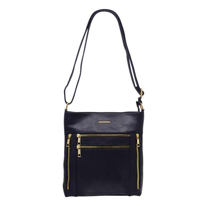 Four-Zipper Crossbody Bag