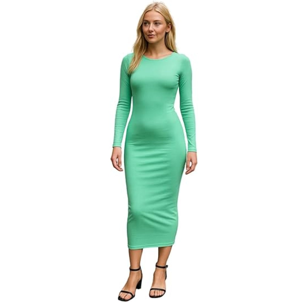 Bodycon Midi Dress Long Sleeve