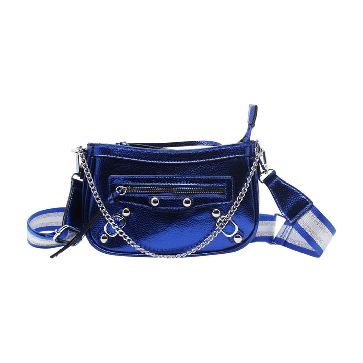 Trendy Crossbody Bag with Metallic Luster