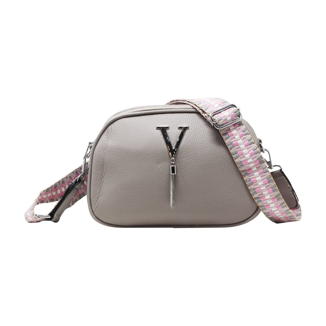 Small V-tag Crossbody Bag with a Canvas Strap