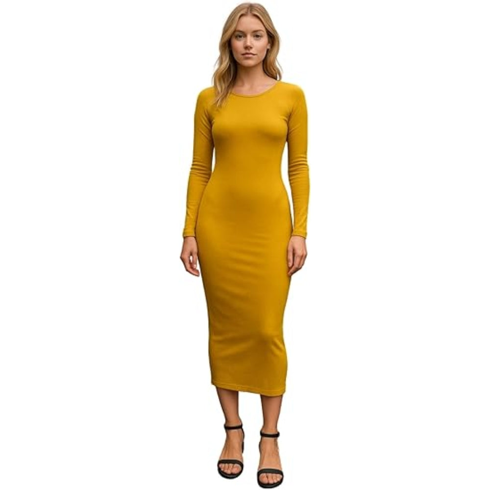 Bodycon Midi Dress Long Sleeve