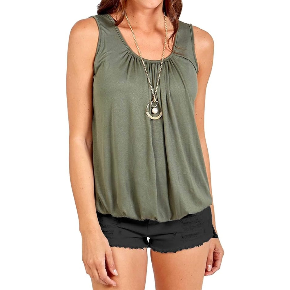 Women’s Bubble Hem Sleeveless Vest Top