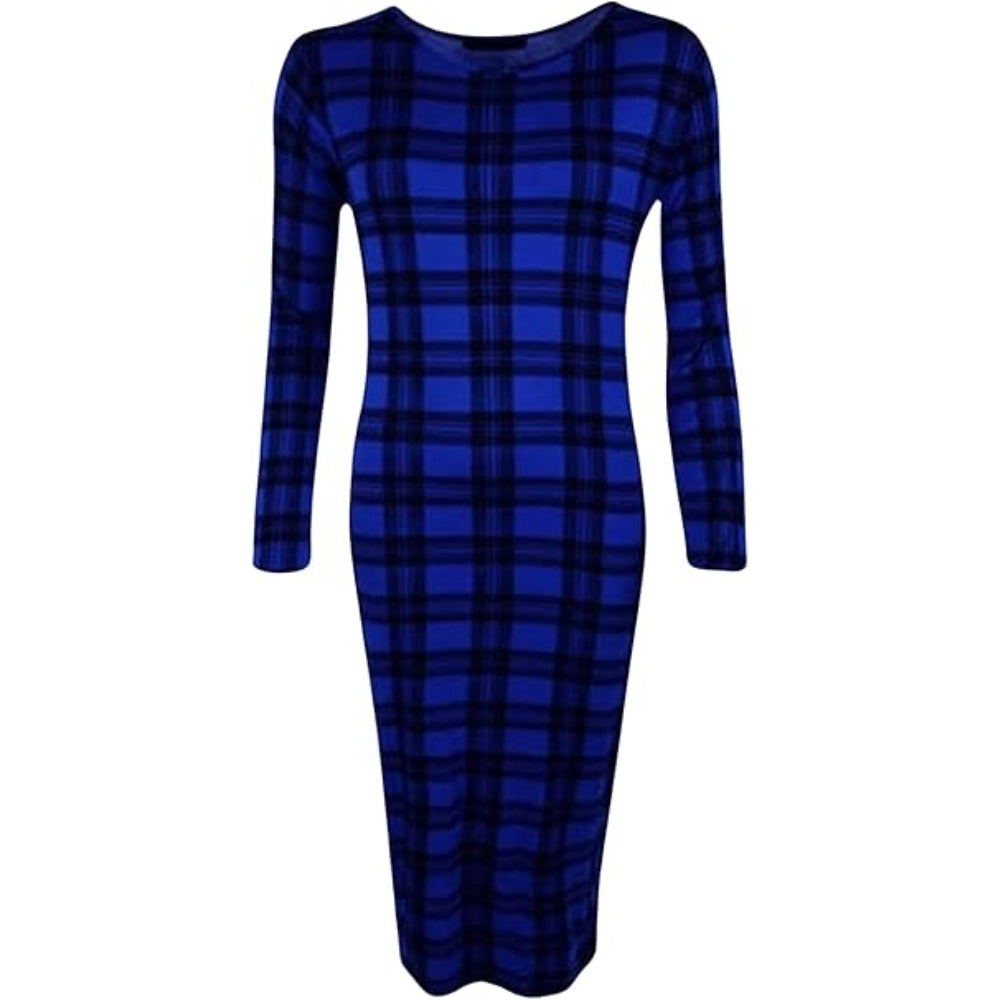 Printed Bodycon Midi Long Sleeve
