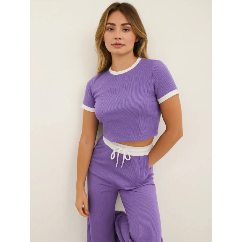 Contrast Trouser Set