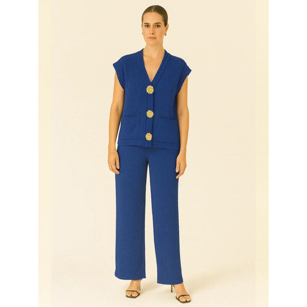 3-gold button short sleeve set