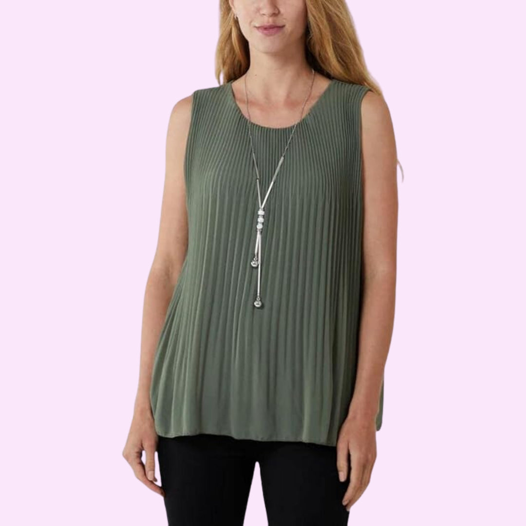 Pleated Necklace Top