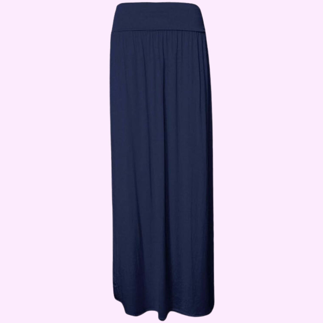 Pleated Fold Over Long Maxi