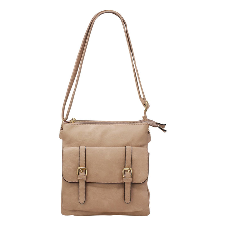 Double Buckle Front Flap Crossbody