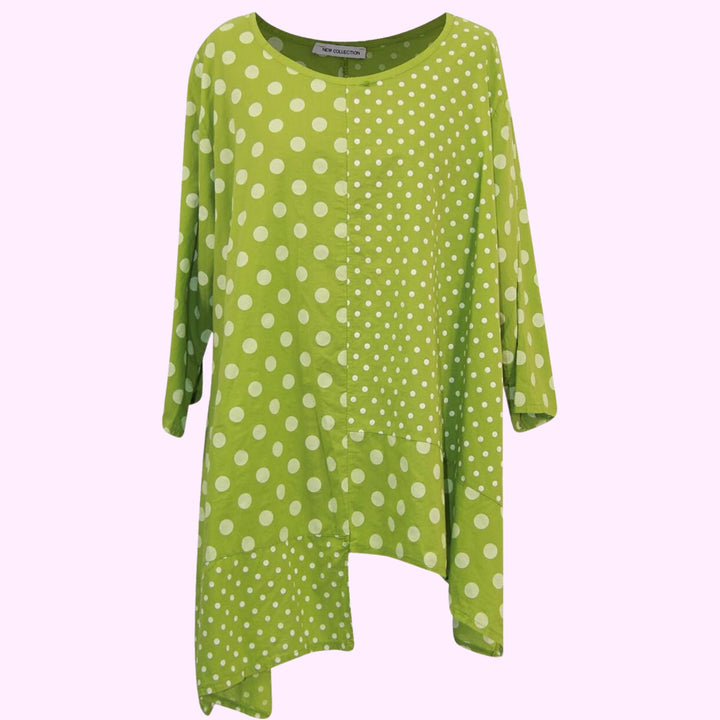 Italian Polka Dots Crew Neck Top