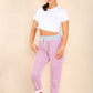 Italian Thin Stripes Print Drawstring Cotton Joggers