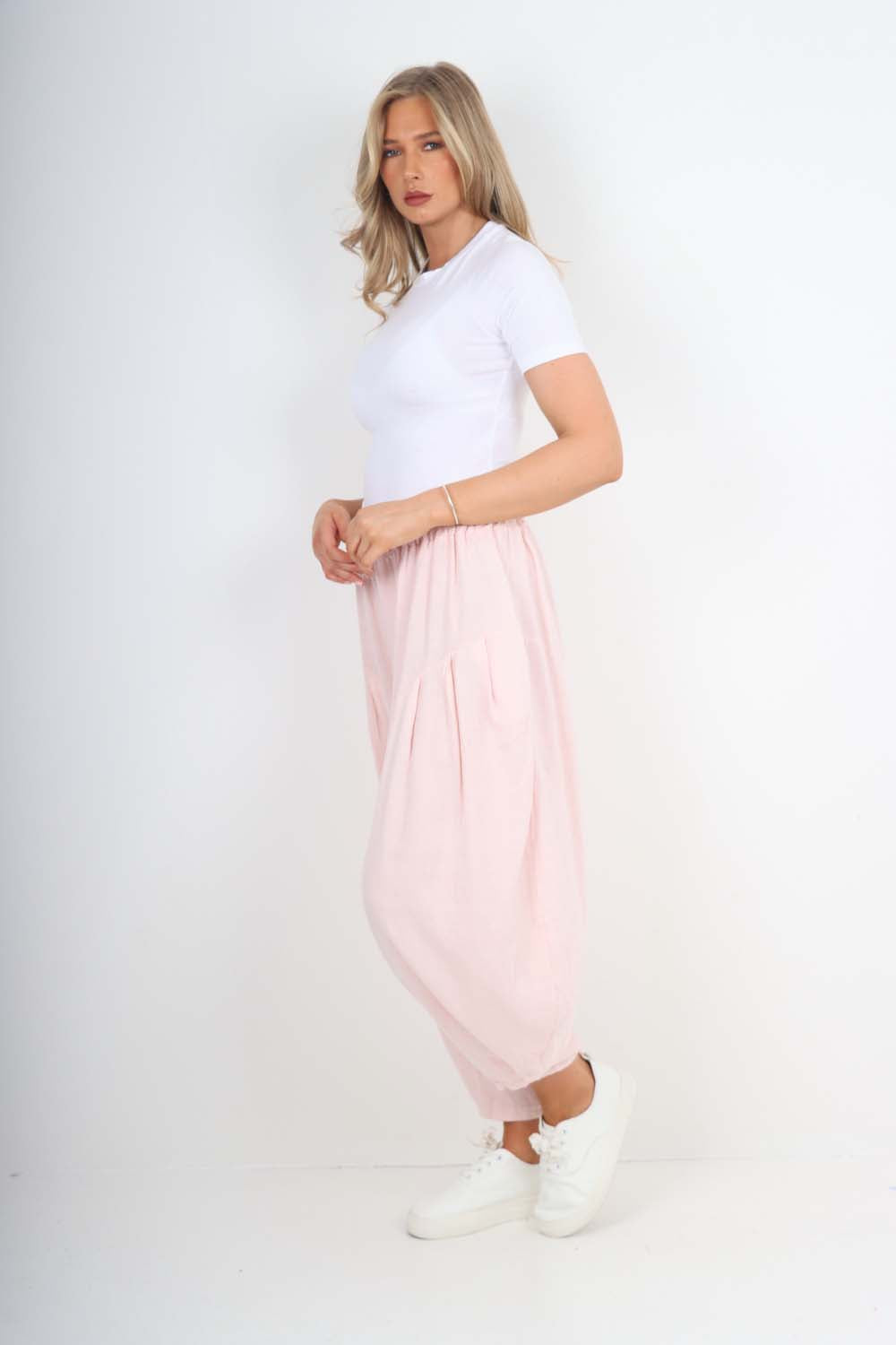 Italian Plain Linen Hareem Pants