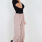 Italian Drawstring Hem Cotton Trousers With Side Pockets