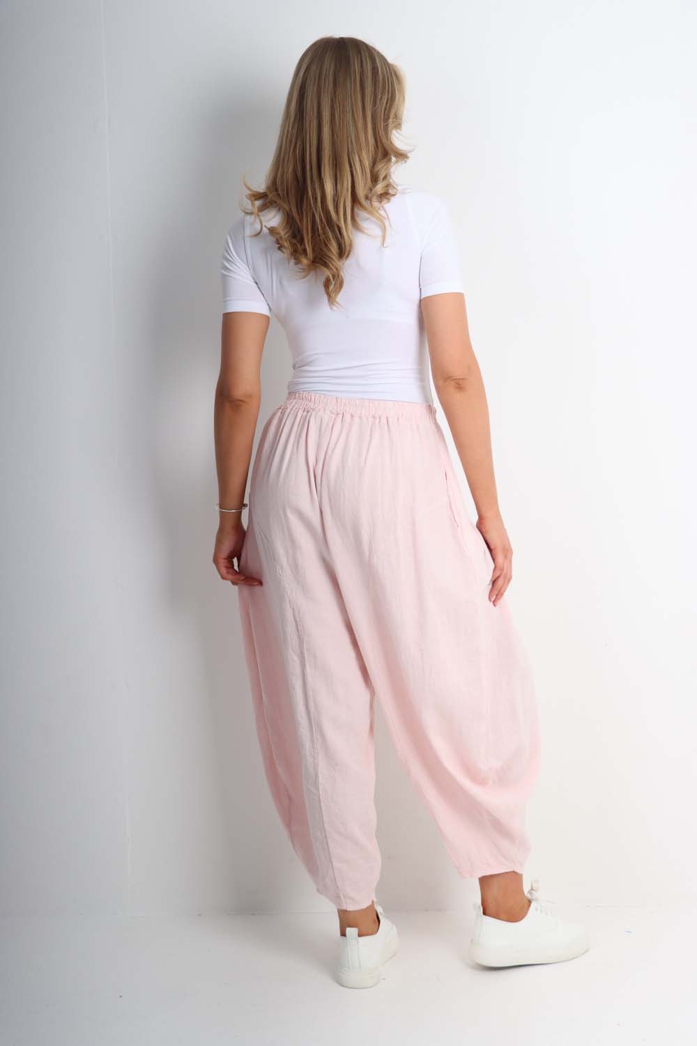 Italian Plain Linen Hareem Pants