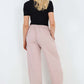 Italian Drawstring Hem Cotton Trousers With Side Pockets