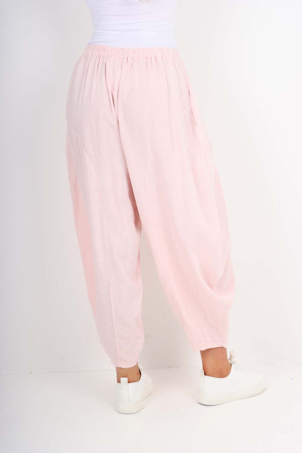 Italian Plain Linen Hareem Pants