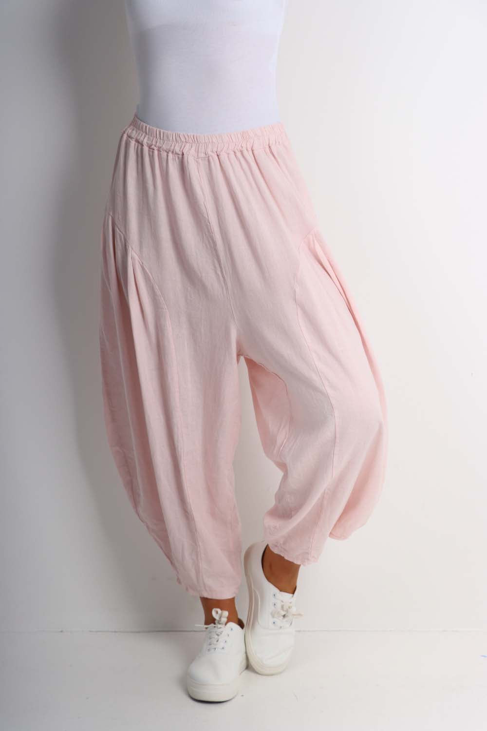 Italian Plain Linen Hareem Pants