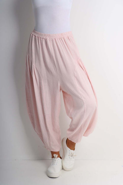 Italian Plain Linen Hareem Pants
