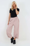 Italian Drawstring Hem Cotton Trousers With Side Pockets