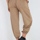 Italian Ruched Hem Cotton Trousers With Side Pockets