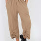 Italian Drawstring Hem Cotton Trousers With Side Pockets