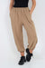 Italian Ruched Hem Cotton Trousers With Side Pockets