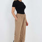 Italian Drawstring Hem Cotton Trousers With Side Pockets