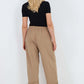 Italian Pleated Cotton Trousers With Side Pockets