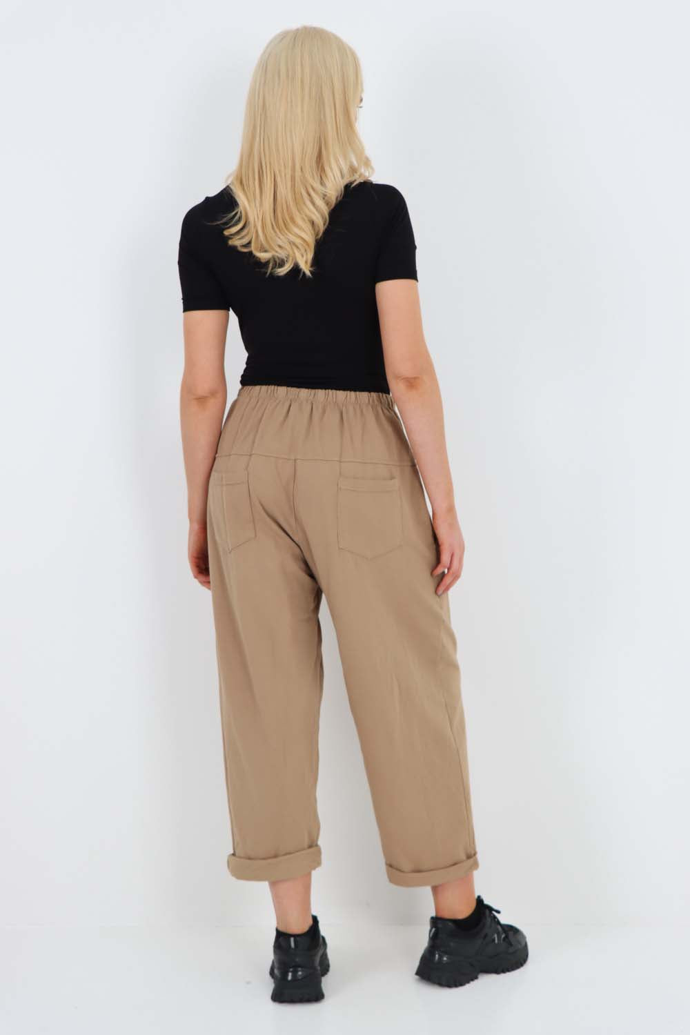 Italian Pleated Cotton Trousers With Side Pockets