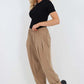 Italian Pleated Cotton Trousers With Side Pockets