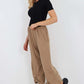 Italian Drawstring Hem Cotton Trousers With Side Pockets
