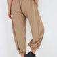 Italian Drawstring Cotton Harem Trousers With Side Pockets
