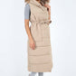 Italian Belted Hooded Long Gilet