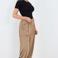 Italian Drawstring Cotton Harem Trousers With Side Pockets