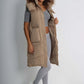 Italian Padded Pockets Hooded Long Gilet