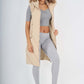 Italian Padded Pockets Hooded Zip up Long Gilet