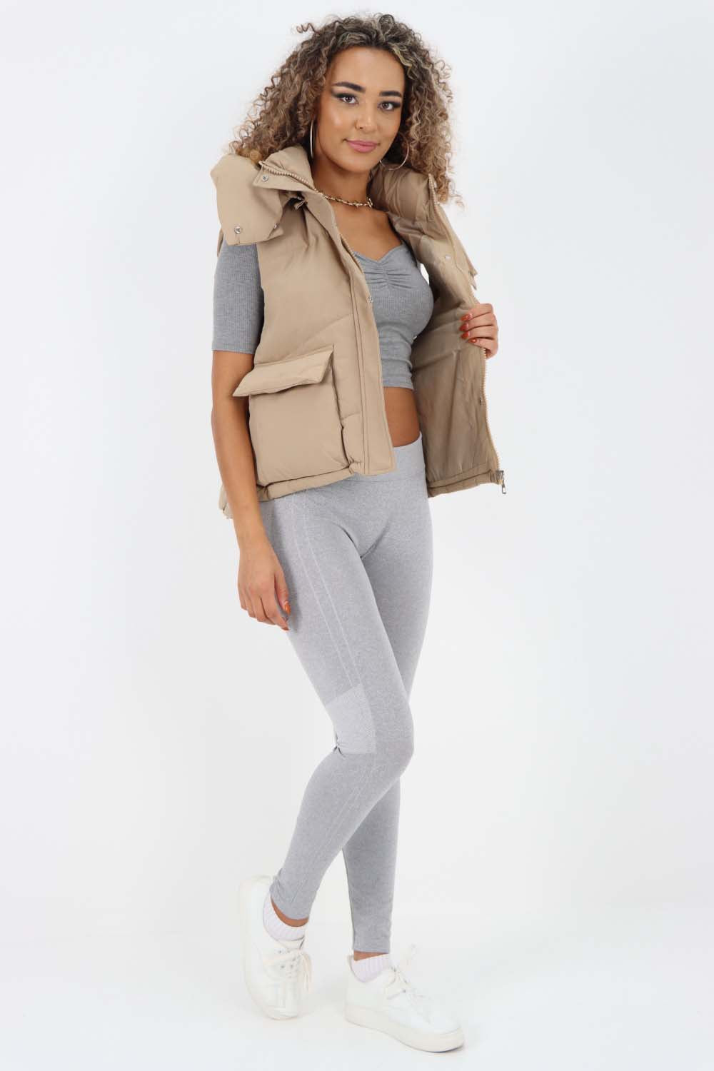 Italian Padded Pockets Hooded Gilet