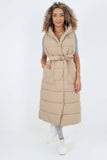 Italian Belted Hooded Long Gilet