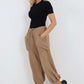 Italian Drawstring Cotton Harem Trousers With Side Pockets