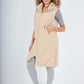 Italian Padded Pockets Hooded Zip up Long Gilet