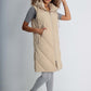 Italian Padded Pockets Hooded Zip up Long Gilet