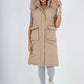 Italian Padded Pockets Hooded Long Gilet