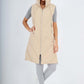 Italian Padded Pockets Hooded Zip up Long Gilet