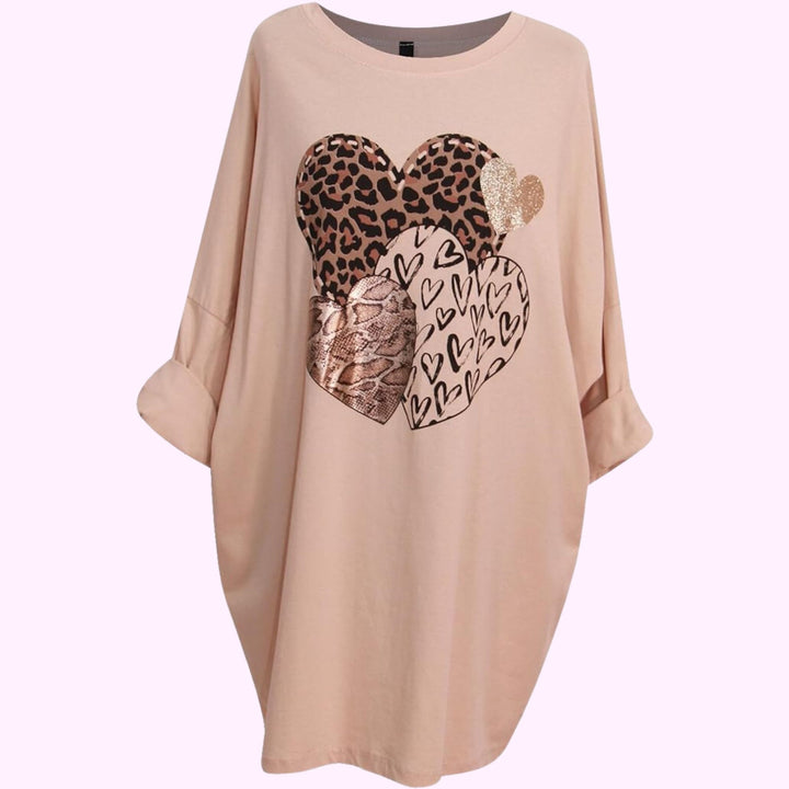 Italian Animal Heart Print Top