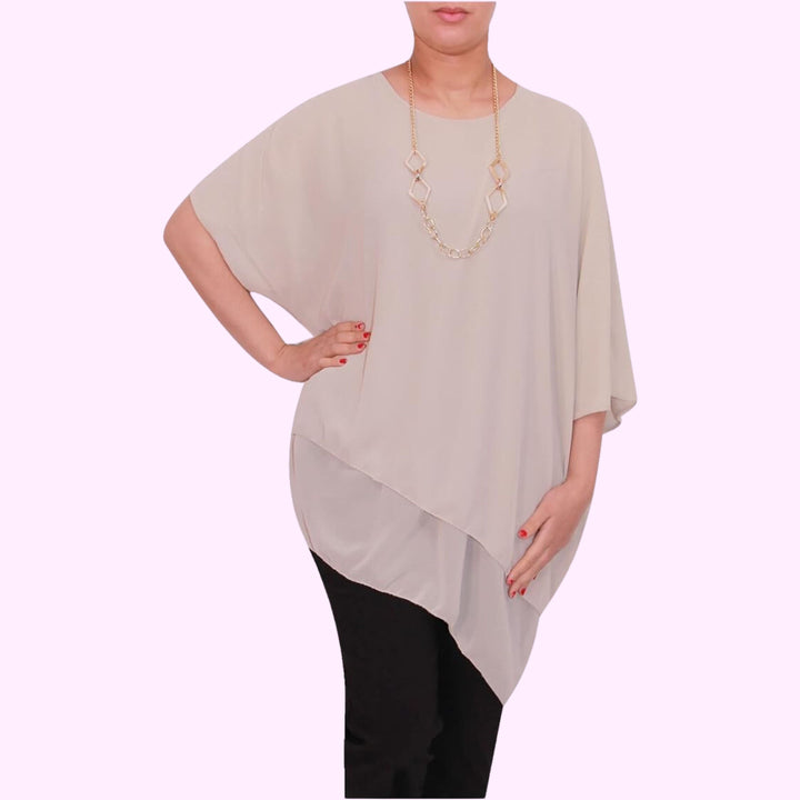 Italian Asymmetric Short Sleeves Top