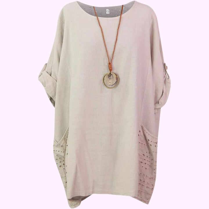 Italian Plain Two Pockets Necklace Top